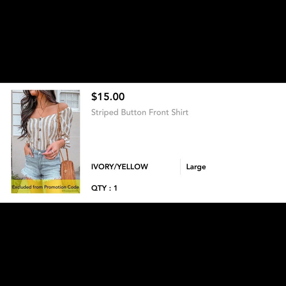 cute striped button front sweetheart neckline top!